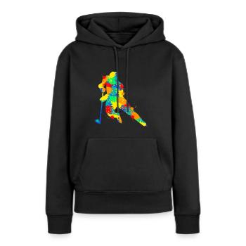 Eishockey Jungen Kinder Männer - Frauen Premium Bio Hoodie - Schwarz - Vorne - Julia (174cm)