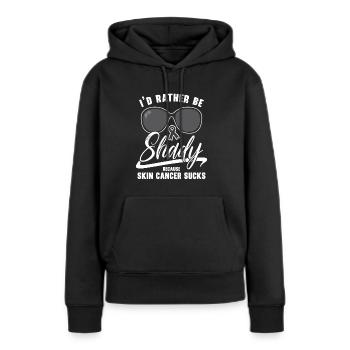 Je préfère être louche parce que le cancer de la peau craint - Sweat à capuche Premium bio Femme - noir - Devant - Julia (174cm)