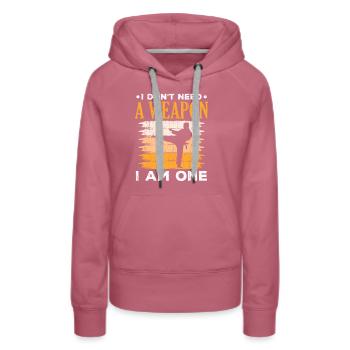 Ich brauche keine Waffe Ich bin ein Taekwondo - Frauen Premium Bio Hoodie - Malve - Vorne - Isabella (175cm)