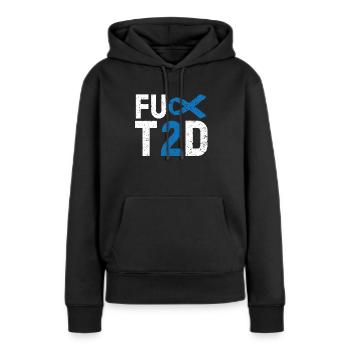 Typ 2 Diabetes T2D Warrior Diabetes Bewusstsein - Frauen Premium Bio Hoodie - Schwarz - Vorne - Julia (174cm)