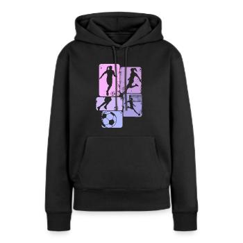 Fußball Mädchen Fußballerin Damen - Frauen Premium Bio Hoodie - Schwarz - Vorne - Julia (174cm)