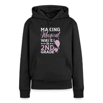 Faire des vagues magiques dans la sirène de 2e année - Sweat à capuche Premium bio Femme - noir - Devant - Julia (174cm)
