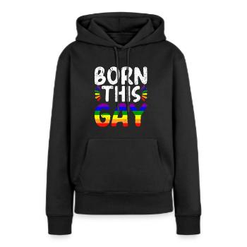 Geboren in diesem Gay Rainbow Pride Monat LGBTQ Gay Pride - Frauen Premium Bio Hoodie - Schwarz - Vorne - Julia (174cm)