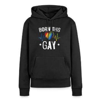 Geboren in diesem Gay Rainbow Pride Monat LGBTQ Gay Pride - Frauen Premium Bio Hoodie - Schwarz - Vorne - Julia (174cm)
