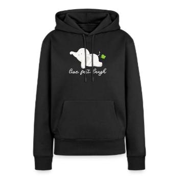 Live Fart Laugh Elephant Lover Wildlife Zookeeper - Sweat à capuche Premium bio Femme - noir - Devant - Julia (174cm)