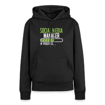 Profession de médias sociaux Gestionnaire de médias sociaux - Sweat à capuche Premium bio Femme - noir - Devant - Julia (174cm)