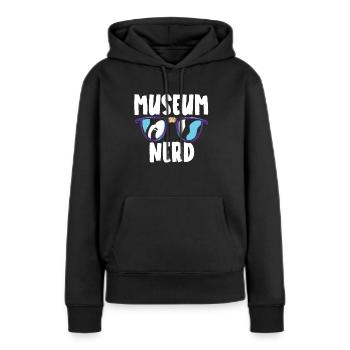 Musée Nerd Museum Lover Museum Conservateur du musée - Sweat à capuche Premium bio Femme - noir - Devant - Julia (174cm)