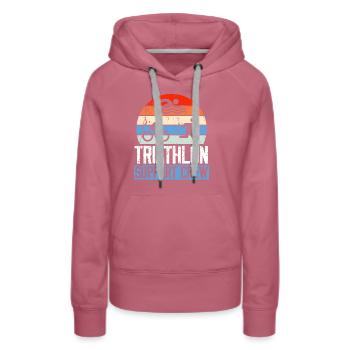 Triathlon Athlet Triathlet Schwimmen Radfahren Laufen - Frauen Premium Bio Hoodie - Malve - Vorne - Isabella (175cm)
