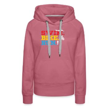 Triathlon Athlet Triathlet Schwimmen Radfahren Laufen - Frauen Premium Bio Hoodie - Malve - Vorne - Isabella (175cm)