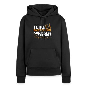Skizzieren Zeichnen Kritzeln Zeichnen Zeichner - Frauen Premium Bio Hoodie - Schwarz - Vorne - Julia (174cm)