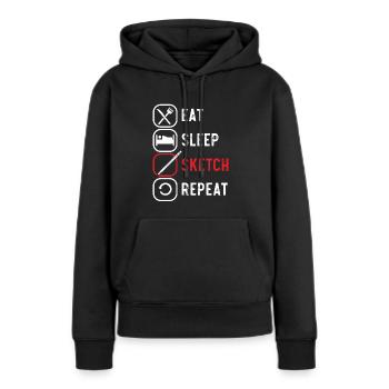 Skizzieren Zeichnen Kritzeln Zeichnen Zeichner - Frauen Premium Bio Hoodie - Schwarz - Vorne - Julia (174cm)