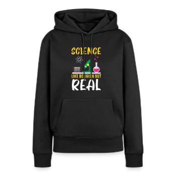Athéisme Anti-religion Agnostique Libre Penseur Athée - Sweat à capuche Premium bio Femme - noir - Devant - Julia (174cm)