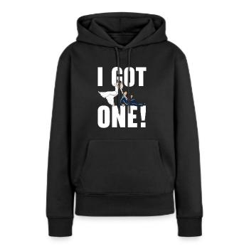 Mariage le jour du mariage des mariés Mariage juste marié - Sweat à capuche Premium bio Femme - noir - Devant - Julia (174cm)