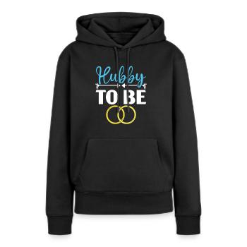 Mariage le jour du mariage des mariés Mariage juste marié - Sweat à capuche Premium bio Femme - noir - Devant - Julia (174cm)
