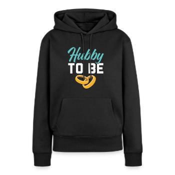 Mariage le jour du mariage des mariés Mariage juste marié - Sweat à capuche Premium bio Femme - noir - Devant - Julia (174cm)