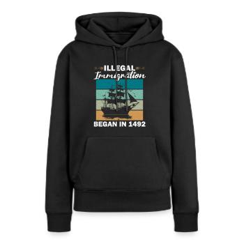 Journée des Amérindiens autochtones - Sweat à capuche Premium bio Femme - noir - Devant - Julia (174cm)