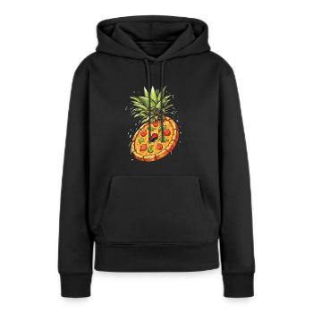 Pizza Und Ananas Tropische Früchte Pizzaesser - Frauen Premium Bio Hoodie - Schwarz - Vorne - Julia (174cm)