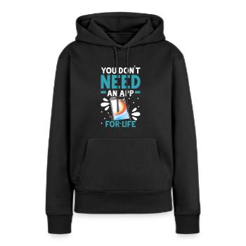 Digital Detox Mobile Phone Fasting Go Offline - Sweat à capuche Premium bio Femme - noir - Devant - Julia (174cm)