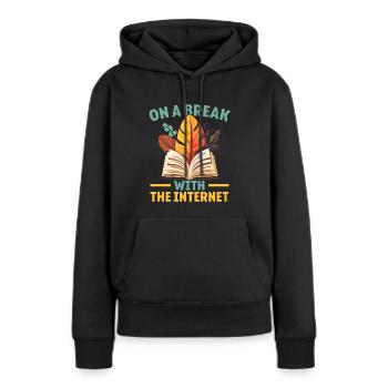 Digital Detox Mobile Phone Fasting Go Offline - Sweat à capuche Premium bio Femme - noir - Devant - Julia (174cm)