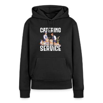 Service traiteur Traiteur Chef cuisinier Serveur - Sweat à capuche Premium bio Femme - noir - Devant - Julia (174cm)