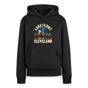 État de Cleveland, Ohio, États-Unis, États-Unis - Sweat à capuche Premium bio Femme - noir - Devant - Julia (174cm)