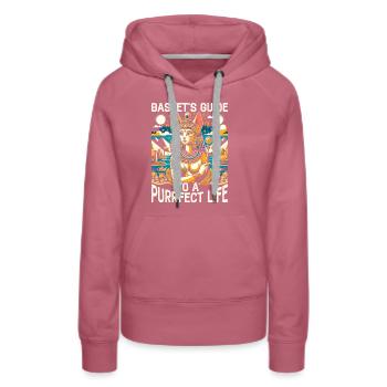 Bastet Déesse égyptienne Égypte Pyramide Égypte - Sweat à capuche Premium bio Femme - mauve - Devant - Isabella (175cm)