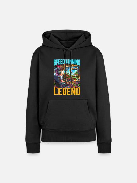 Speedrunning Videospieler Gamer Gaming - Frauen Premium Bio Hoodie - Schwarz
