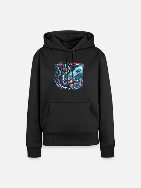 Speedrunning Videospieler Gamer Gaming - Frauen Premium Bio Hoodie - Schwarz