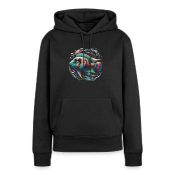 Cichlid Fish Lover Aquarium d’aquariophilie d’eau douce - Sweat à capuche Premium bio Femme - noir - Devant - Julia (174cm)