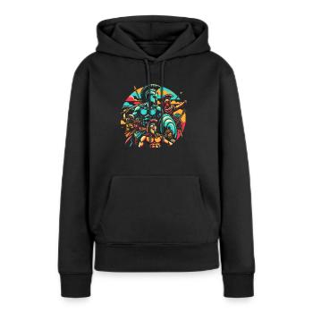 Guerre de Troie Guerrier Grèce antique Mythologie grecque - Sweat à capuche Premium bio Femme - noir - Devant - Julia (174cm)