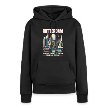 Rotterdam Niederlande Reisen Ich liebe Rotterdam - Frauen Premium Bio Hoodie - Schwarz - Vorne - Julia (174cm)