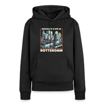Rotterdam Niederlande Reisen Ich liebe Rotterdam - Frauen Premium Bio Hoodie - Schwarz - Vorne - Julia (174cm)