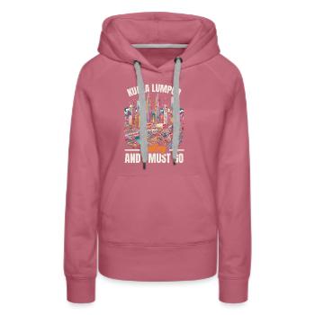 Kuala Lumpur Malaisie Voyage Vacances Malaisien - Sweat à capuche Premium bio Femme - mauve - Devant - Isabella (175cm)