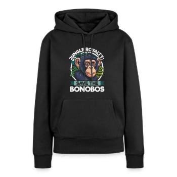 Endangered Species Bonobo Tierrechtsaktivist - Frauen Premium Bio Hoodie - Schwarz - Vorne - Julia (174cm)