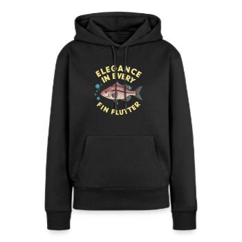 Cerise, Barbe, Poisson, Aquarium, Eau douce, Aquariophilie, - Sweat à capuche Premium bio Femme - noir - Devant - Julia (174cm)