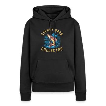Cerise, Barbe, Poisson, Aquarium, Eau douce, Aquariophilie, - Sweat à capuche Premium bio Femme - noir - Devant - Julia (174cm)