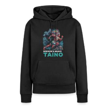 Taino-Indianer Puerto Rico Boricua Puerto-Ricaner - Frauen Premium Bio Hoodie - Schwarz - Vorne - Julia (174cm)