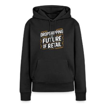 Entrepreneur en commerce électronique d’entreprise de dropshipping - Sweat à capuche Premium bio Femme - noir - Devant - Julia (174cm)