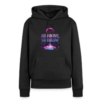 Kosmische Energie Lebensenergie Universelle Kraft - Frauen Premium Bio Hoodie - Schwarz - Vorne - Julia (174cm)