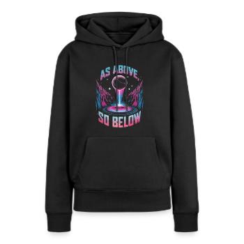 Kosmische Energie Lebensenergie Universelle Kraft - Frauen Premium Bio Hoodie - Schwarz - Vorne - Julia (174cm)
