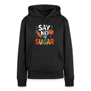 Gesunde Essgewohnheiten für Kinder Essen Sie grün - Frauen Premium Bio Hoodie - Schwarz - Vorne - Julia (174cm)