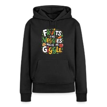 Gesunde Essgewohnheiten für Kinder Essen Sie grün - Frauen Premium Bio Hoodie - Schwarz - Vorne - Julia (174cm)