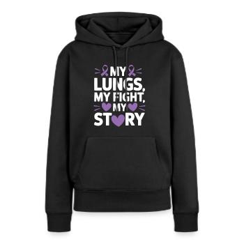 Trouble de la conscience du déficit en alpha-1 antitrypsine - Sweat à capuche Premium bio Femme - noir - Devant - Julia (174cm)