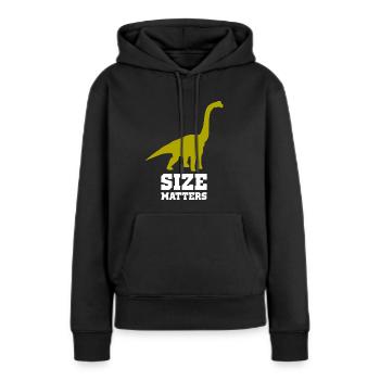 dinosaure brachiosaure - Sur les questions de taille - Sweat à capuche Premium bio Femme - noir - Devant - Julia (174cm)