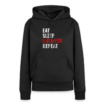 Business - Frauen Premium Bio Hoodie - Schwarz - Vorne - Julia (174cm)