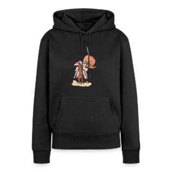 Epée Templier armure médiévale chevalier - Sweat à capuche Premium bio Femme - noir - Devant - Julia (174cm)