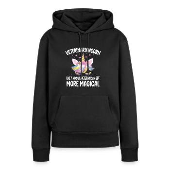 Funny Veterinariancorn Veterinarian Gifts - Frauen Premium Bio Hoodie - Schwarz - Vorne - Julia (174cm)