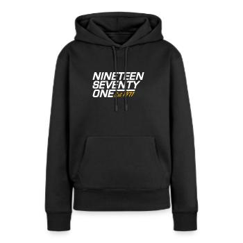 Nineteen Seventy One Established 1971 - Sweat à capuche Premium bio Femme - noir - Devant - Julia (174cm)