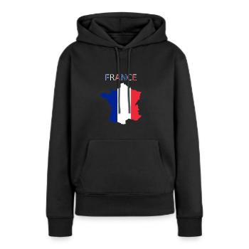 Drapeau de la France - Art Design - Sweat à capuche Premium bio Femme - noir - Devant - Julia (174cm)