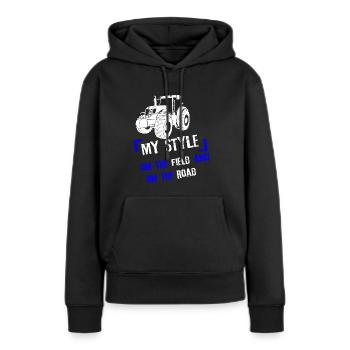 My style on the field - Women’s Premium Organic Hoodie - black - Front - Julia (174cm)